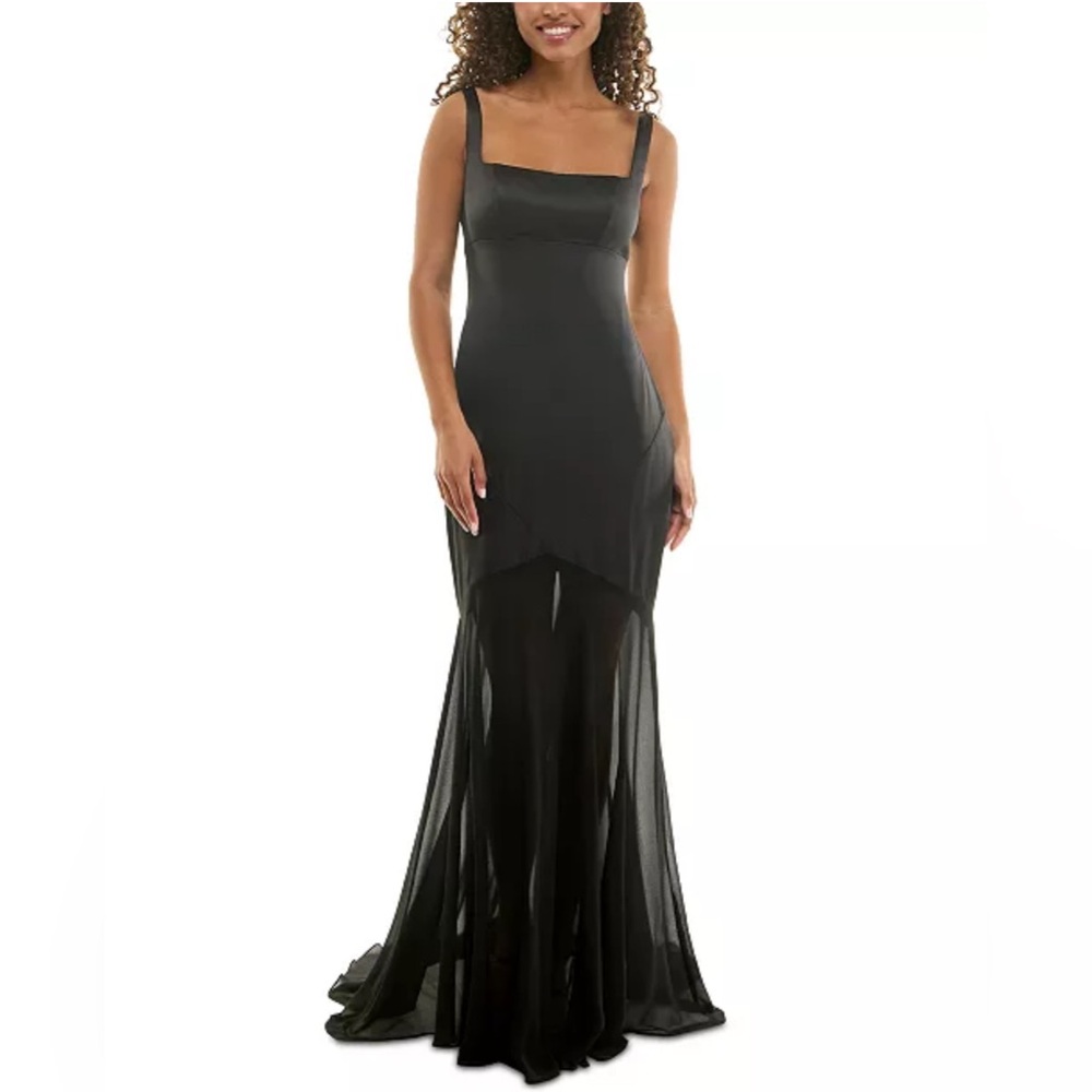 Alex & Sophia Juniors' Chiffon-Bottom Black Gown (damaged)